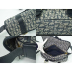 Christian Dior Trotter Shoulder Bag Pochette Canvas Gray Navy — view 8