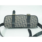 Christian Dior Trotter Shoulder Bag Pochette Canvas Gray Navy — view 6