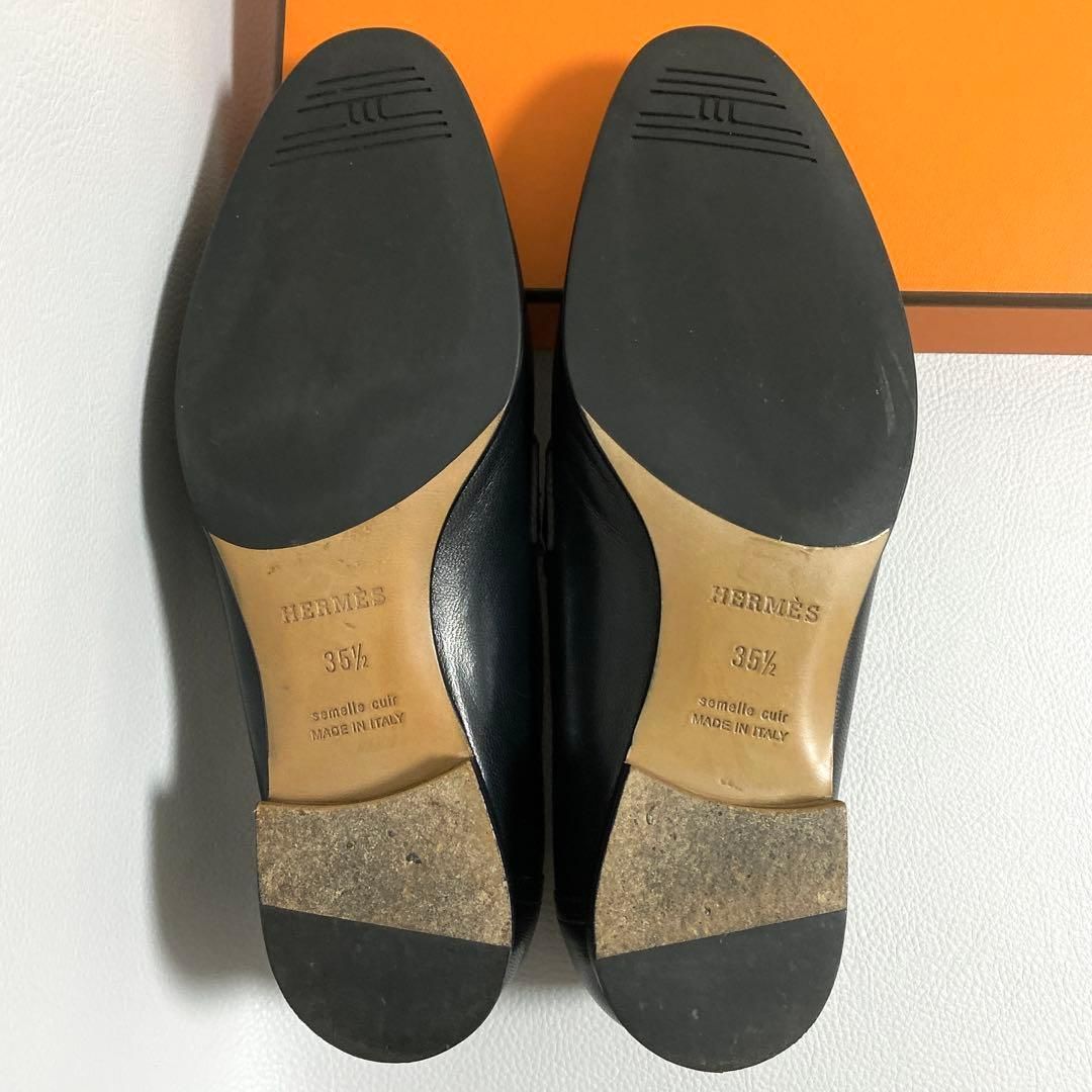 Hermes Moccasins Paris Loafers 35.5 Black — view 7