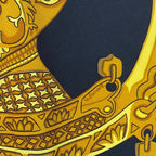 Hermes Carre 90 Armets En Panache Feathered Cavalry Helmet Black Gold Scarf — view 6