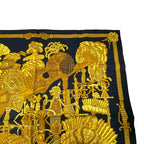 Hermes Carre 90 Armets En Panache Feathered Cavalry Helmet Black Gold Scarf — view 3
