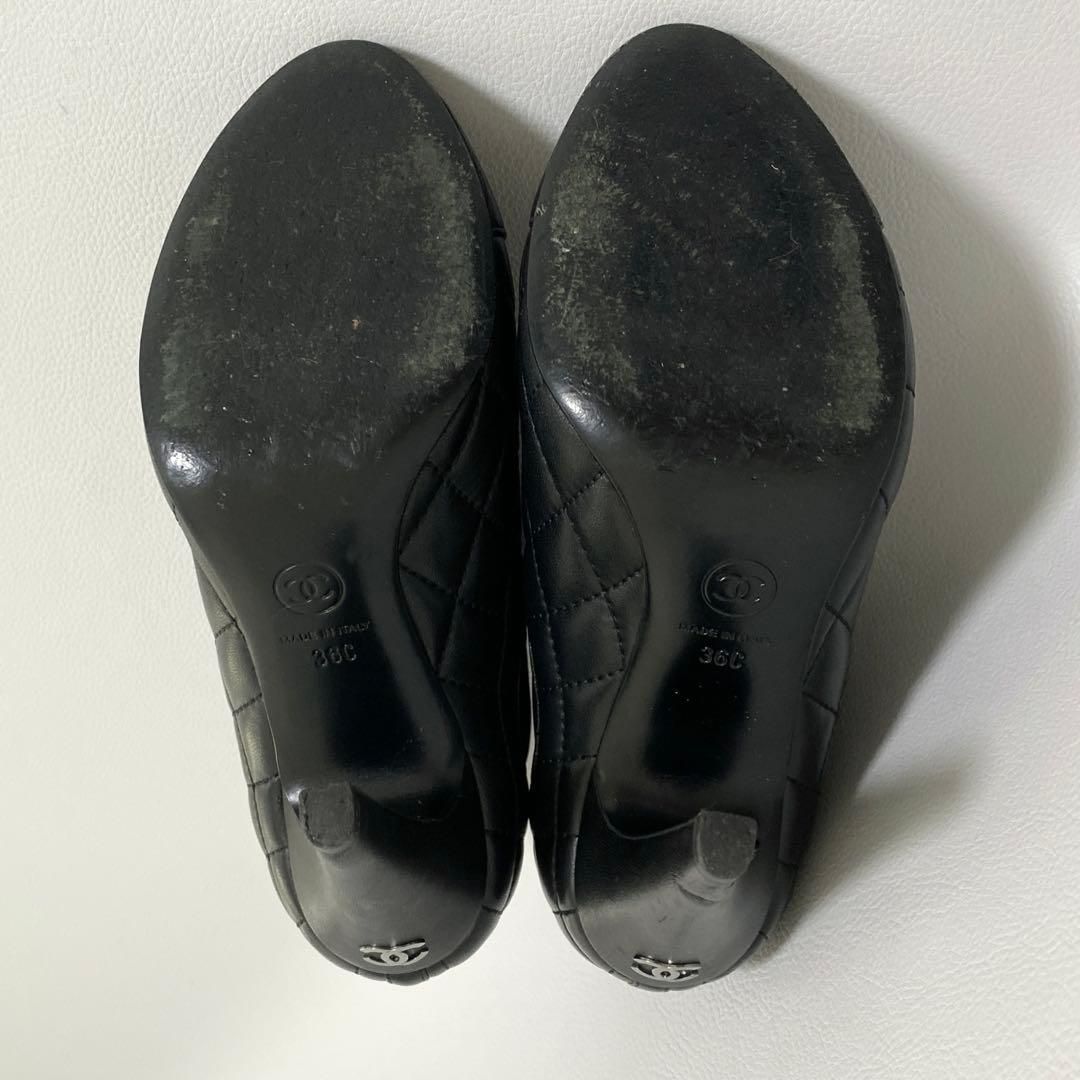Chanel Quilted Side Gore Boots 36 Black Heel — view 7