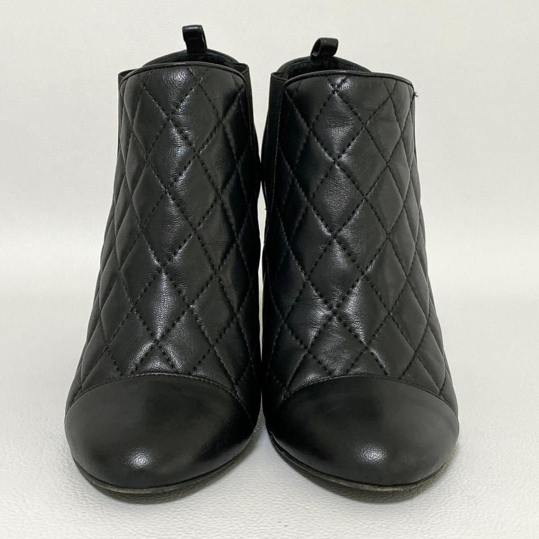 Chanel Quilted Side Gore Boots 36 Black Heel — view 3