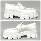 Prada Monolith Brushed Leather Loafers 36 White — view 6
