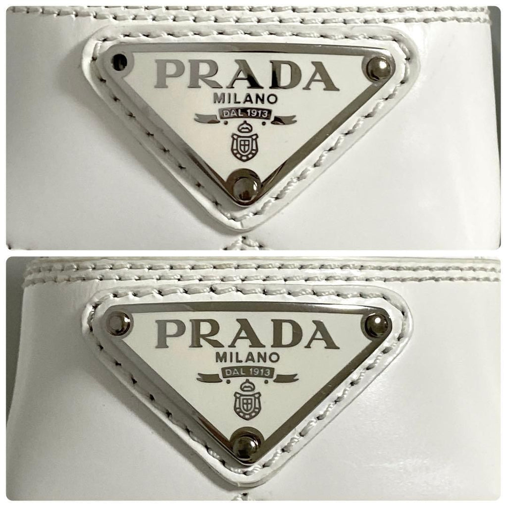 Prada Monolith Brushed Leather Loafers 36 White — view 8