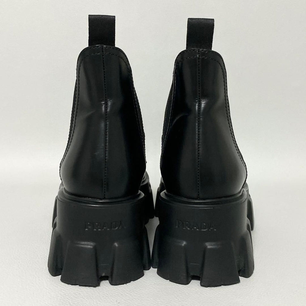 Prada Monolith Side Gore Boots 35.5 Black Short — view 4