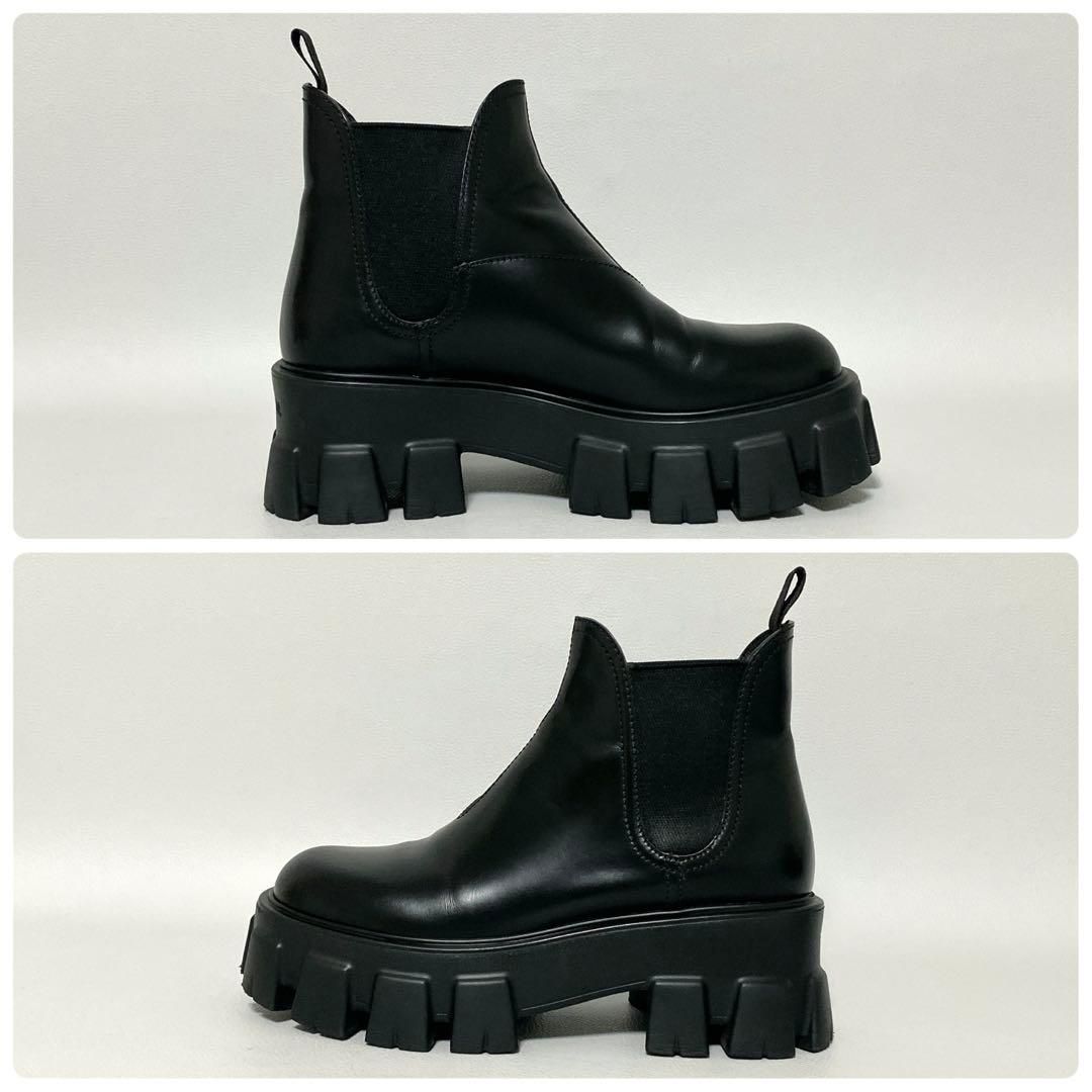 Prada Monolith Side Gore Boots 35.5 Black Short — view 5