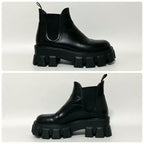 Prada Monolith Side Gore Boots 35.5 Black Short — view 6