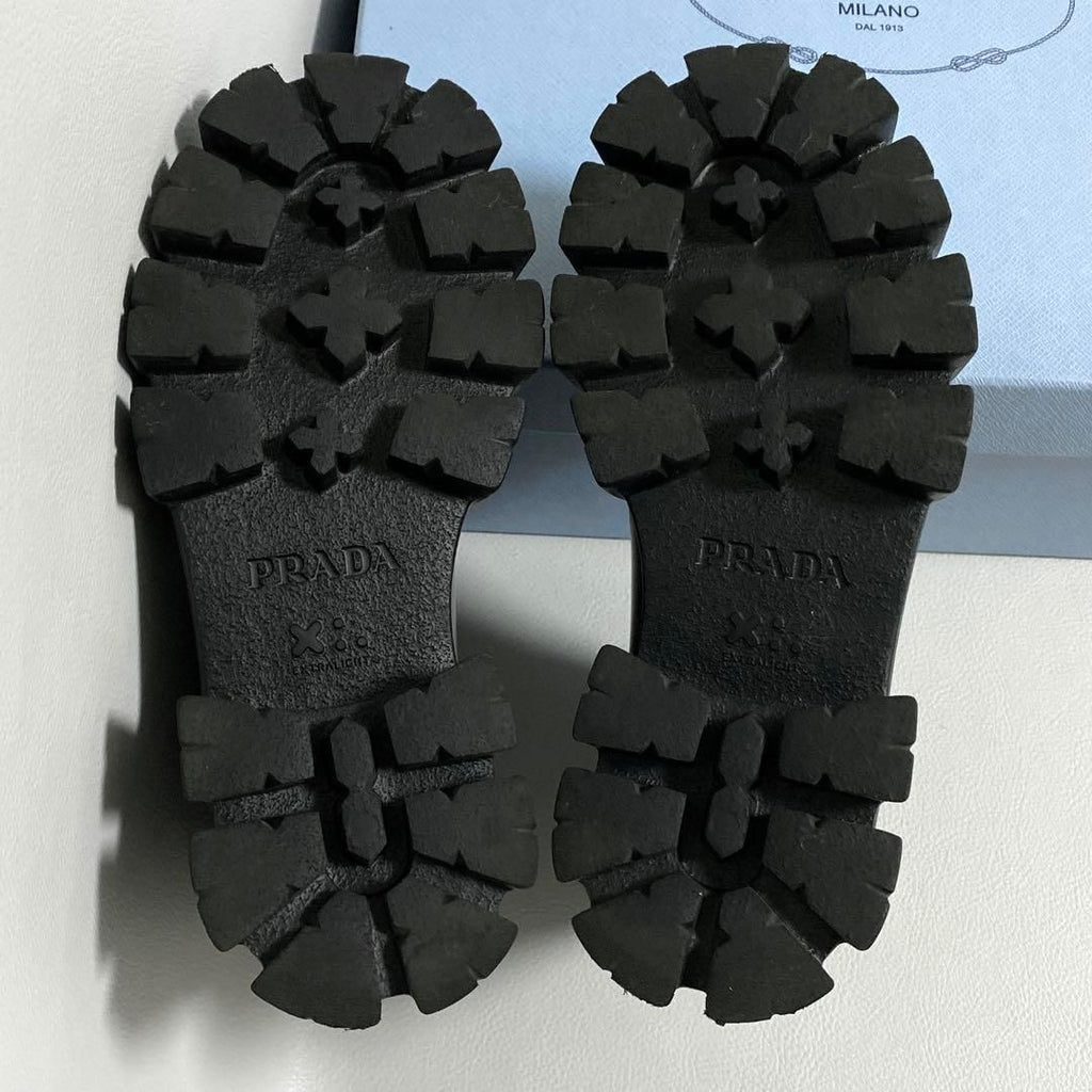 Prada Monolith Side Gore Boots 35.5 Black Short — view 7