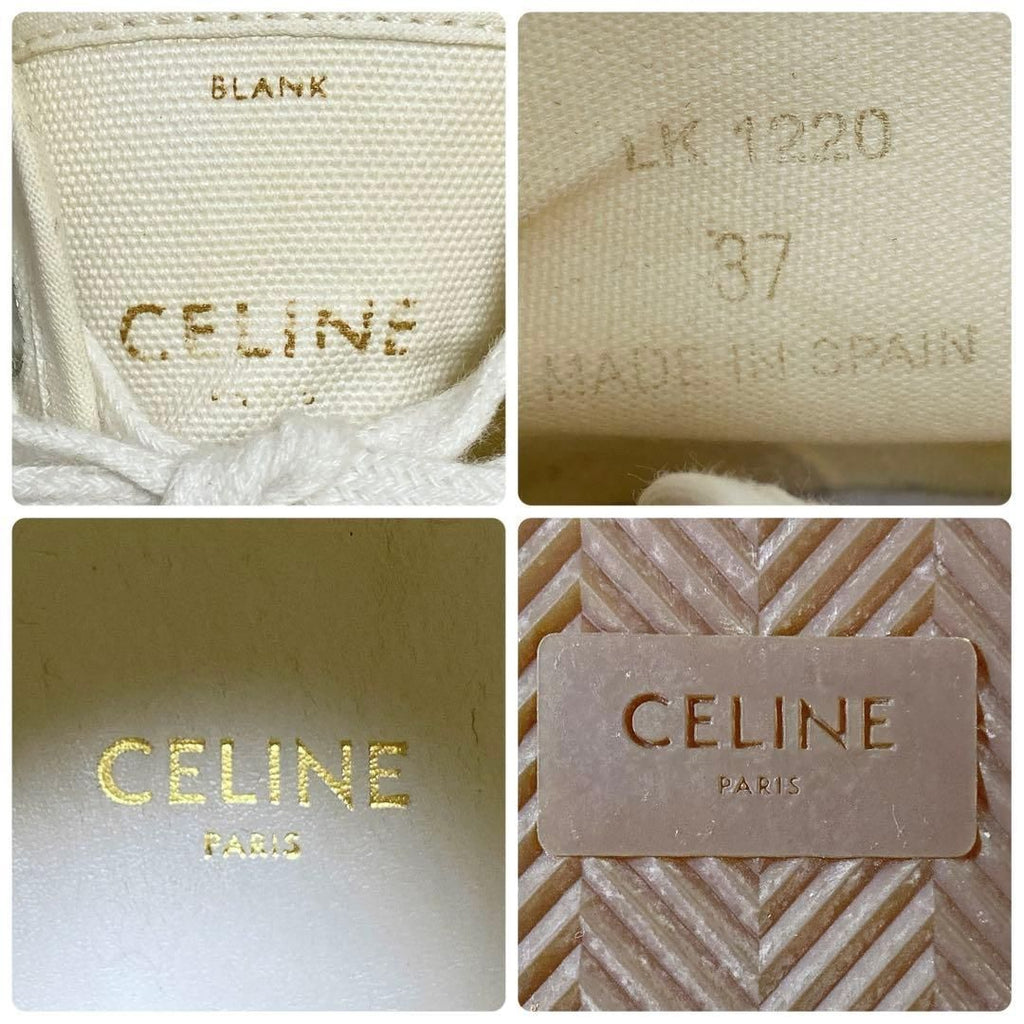 Celine Triomphe Canvas High Cut Sneakers 37 White — view 9