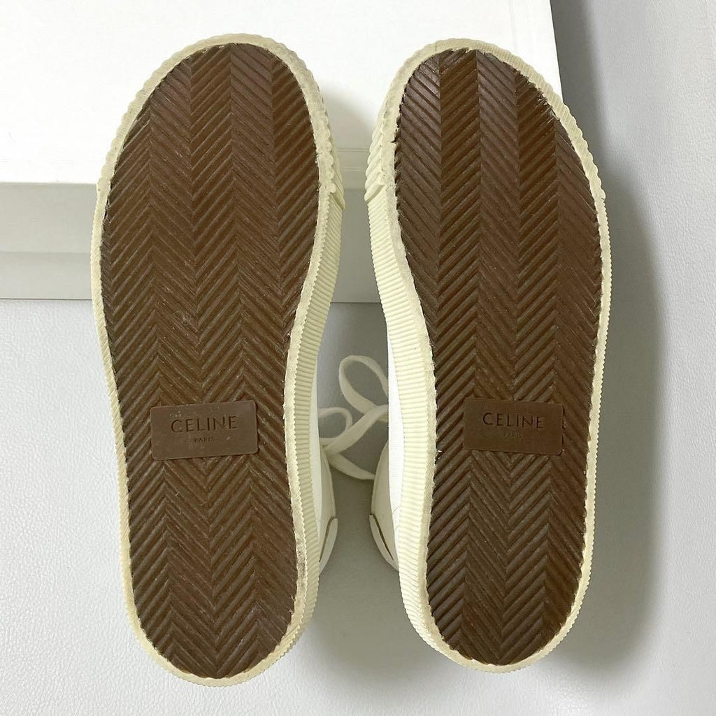 Celine Triomphe Canvas High Cut Sneakers 37 White — view 7