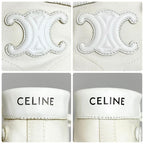 Celine Triomphe Canvas High Cut Sneakers 37 White — view 8