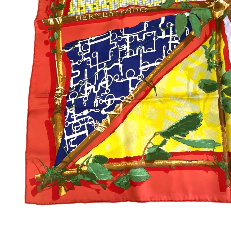 Hermes Scarf Silk Carre 90 LE Robinson CHIC Multicolor — view 4
