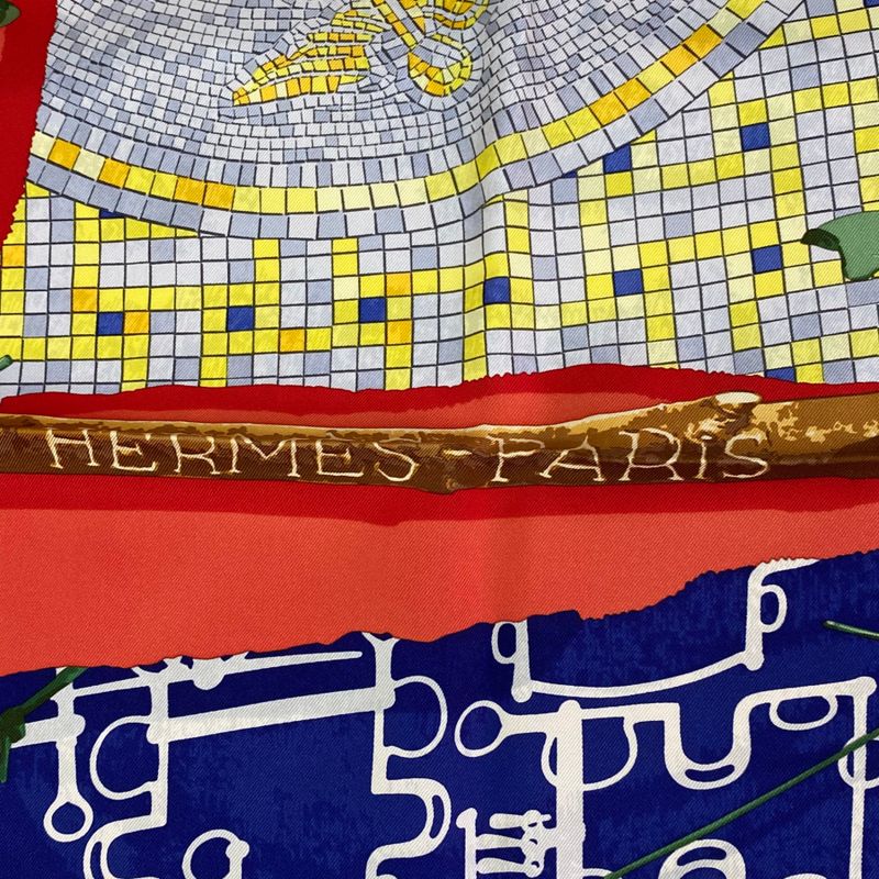 Hermes Scarf Silk Carre 90 LE Robinson CHIC Multicolor — view 6