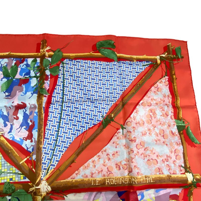 Hermes Scarf Silk Carre 90 LE Robinson CHIC Multicolor — view 3