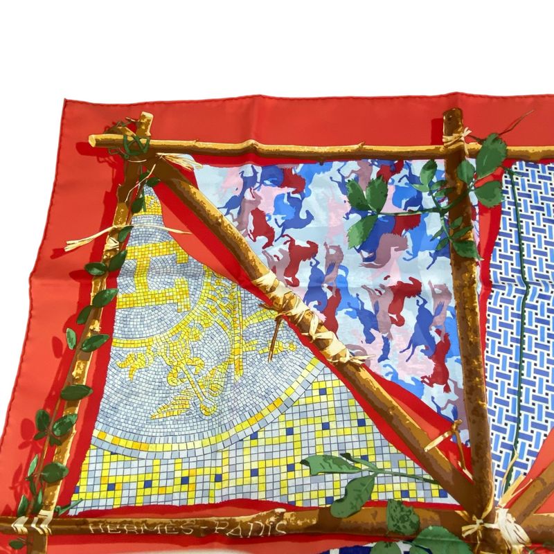 Hermes Scarf Silk Carre 90 LE Robinson CHIC Multicolor — view 2