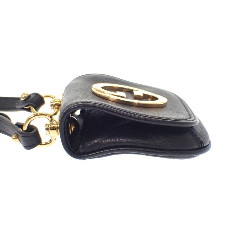 Gucci Blondie Card Case Leather Black Gold Hardware — view 6
