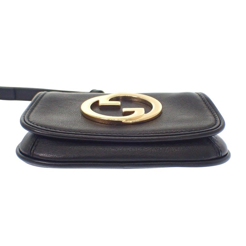 Gucci Blondie Card Case Leather Black Gold Hardware — view 8