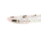 Chanel 2025 B25 P Natural Stone Rhinestone Necklace White Pink Silver — view 7