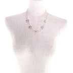 Chanel 2025 B25 P Natural Stone Rhinestone Necklace White Pink Silver — view 5