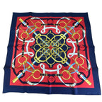 Hermes Carre 90 Scarf Eperon D'or Golden Spurs 100% Silk Navy Red Box — view 2