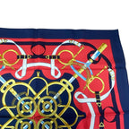 Hermes Carre 90 Scarf Eperon D'or Golden Spurs 100% Silk Navy Red Box — view 4