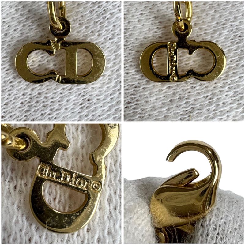 Christian Dior Rhinestone Oval Shape Necklace Gold Hardware Vintage — view 9