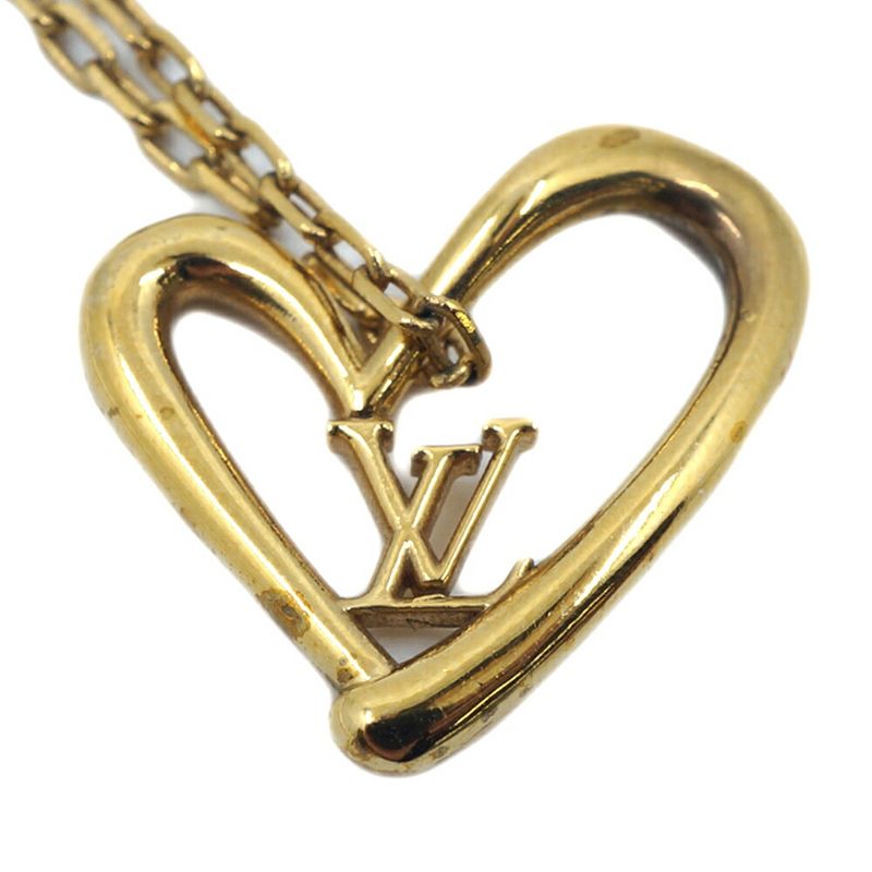 Louis Vuitton Collier Heart Foreign Love Necklace Gold — view 5