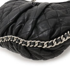 Chanel Quilted Chain Around Shoulder Lambskin Leather Black — view 4