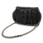 Chanel Quilted Chain Around Shoulder Lambskin Leather Black — view 3