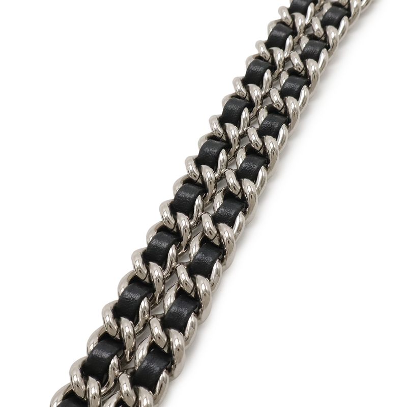 Chanel Quilted Chain Around Shoulder Lambskin Leather Black — view 6