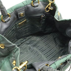 Prada Gathered Ribbon Handbag Braided Handle 2-Way Shoulder Bag Nylon Ardesia — view 7