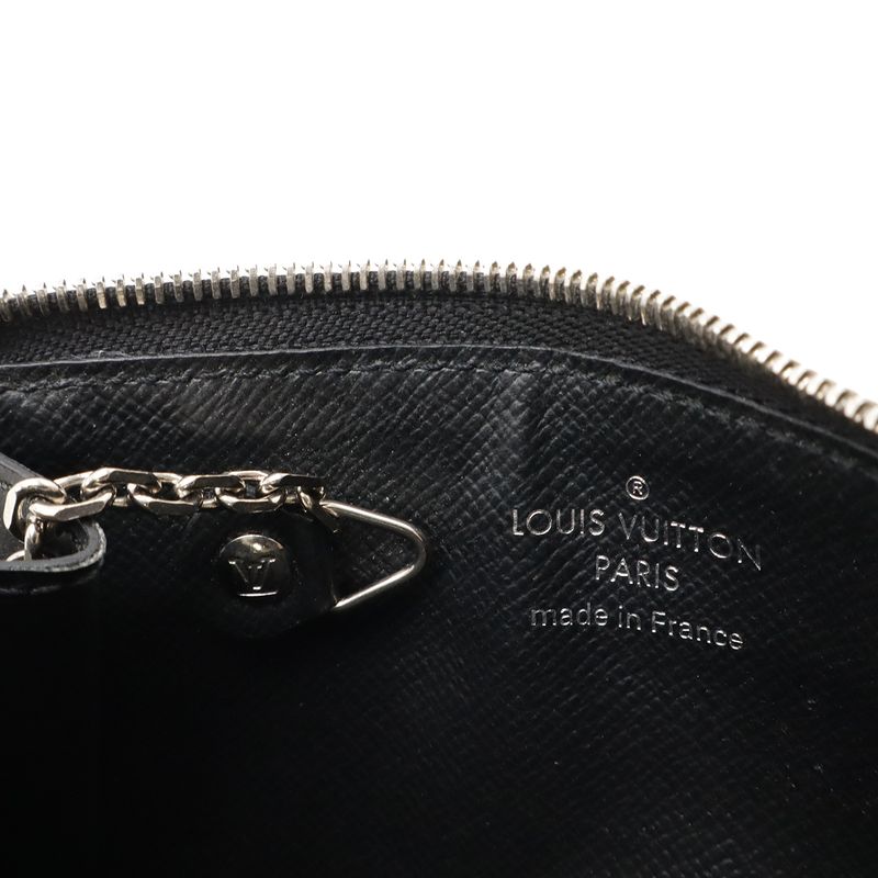 Louis Vuitton Epi Pochette Cles NM Coin Case Purse Noir Black — view 6