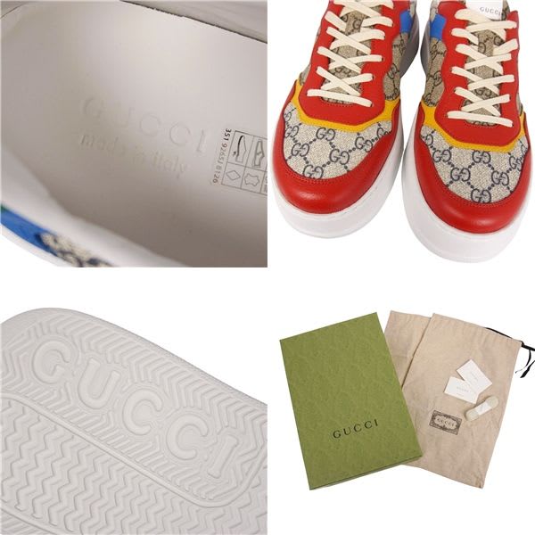 Gucci Sneakers Low Cut GG Supreme Leather Shoes — view 9