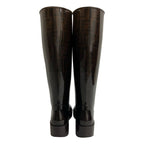 Fendi Zucca FF Logo Pattern Rubber Rain Boots Long Size 39 — view 4
