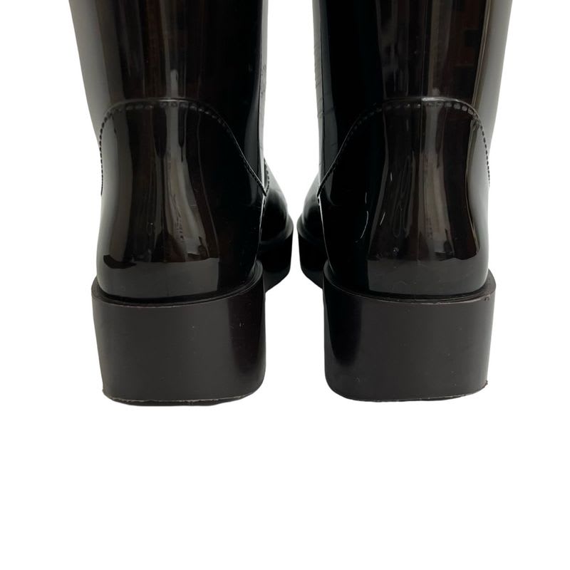 Fendi Zucca FF Logo Pattern Rubber Rain Boots Long Size 39 — view 8