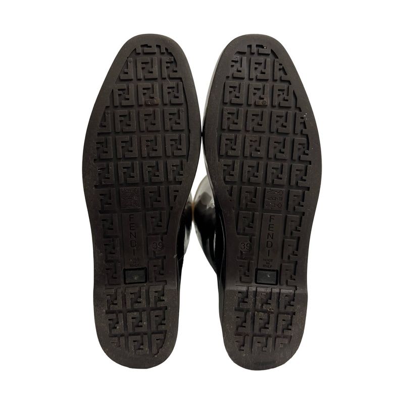 Fendi Zucca FF Logo Pattern Rubber Rain Boots Long Size 39 — view 9