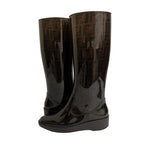 Fendi Zucca FF Logo Pattern Rubber Rain Boots Long Size 39 — view 7