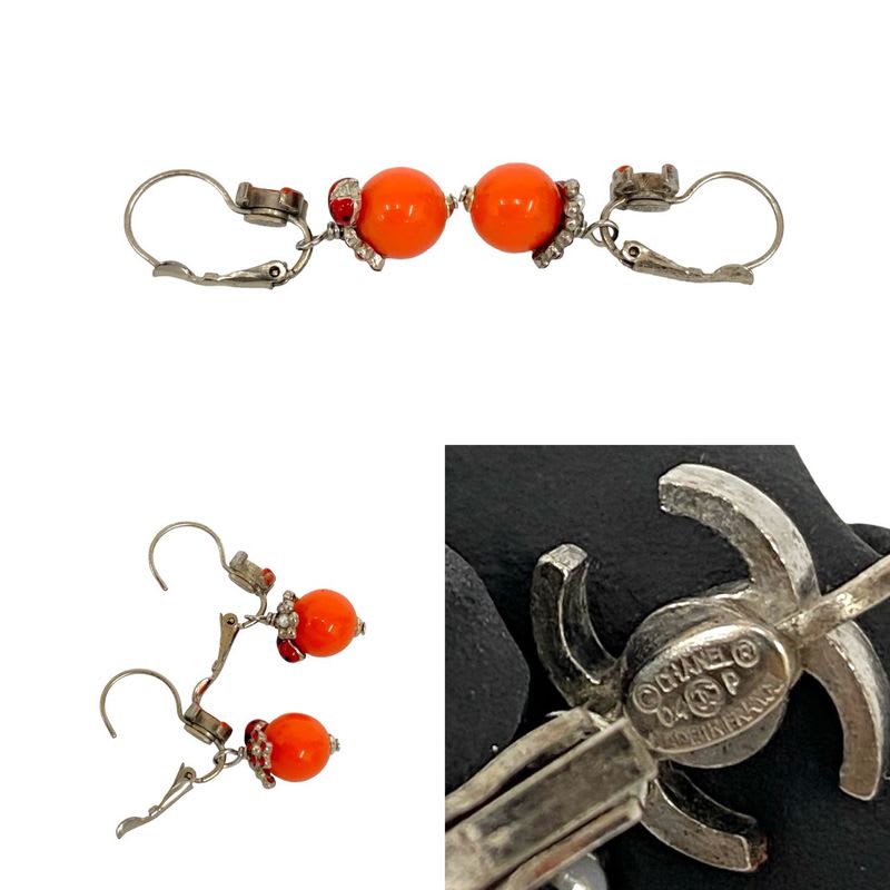Chanel Coco Mark Flower Ladybug Motif GP Earrings Accessories 04P — view 3