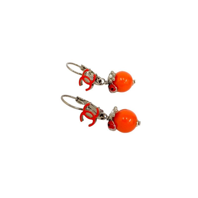 Chanel Coco Mark Flower Ladybug Motif GP Earrings Accessories 04P — view 4