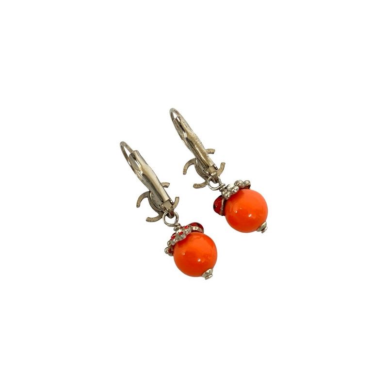 Chanel Coco Mark Flower Ladybug Motif GP Earrings Accessories 04P — view 5