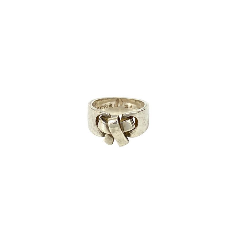 Hermes Russet Ring Ribbon Motif Silver 925 No 12 Accessories Small Items — view 7