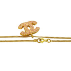 Chanel Coco Mark Motif GP Rhinestone Chain Necklace Pendant 02P — view 4