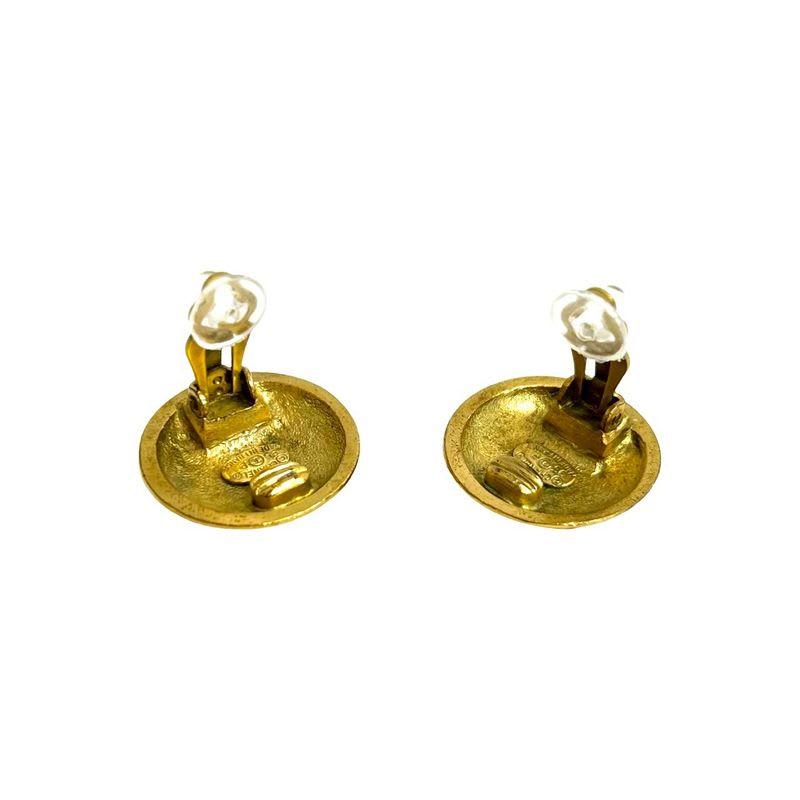 Chanel Vintage Coco Mark Motif GP Earrings Ear Cuff Accessory Gold 95P — view 6