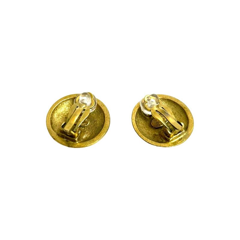 Chanel Vintage Coco Mark Motif GP Earrings Ear Cuff Accessory Gold 95P — view 5
