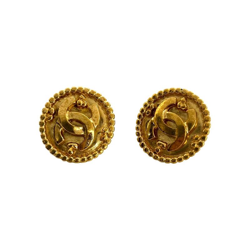 Chanel Vintage Coco Mark Motif GP Earrings Ear Cuff Accessory 96A — view 4