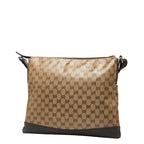 Gucci GG Crystal Crossbody Bag Beige Brown Leather