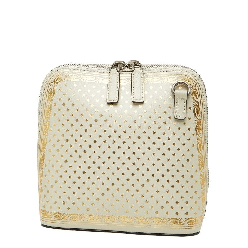 Gucci Sega Guccy Crossbody Bag White Gold Leather — view 3