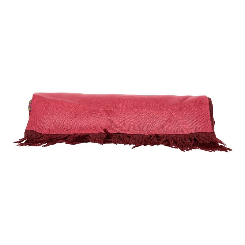 Hermes Double Face Bordeaux Wine Red Silk Cashmere — view 5