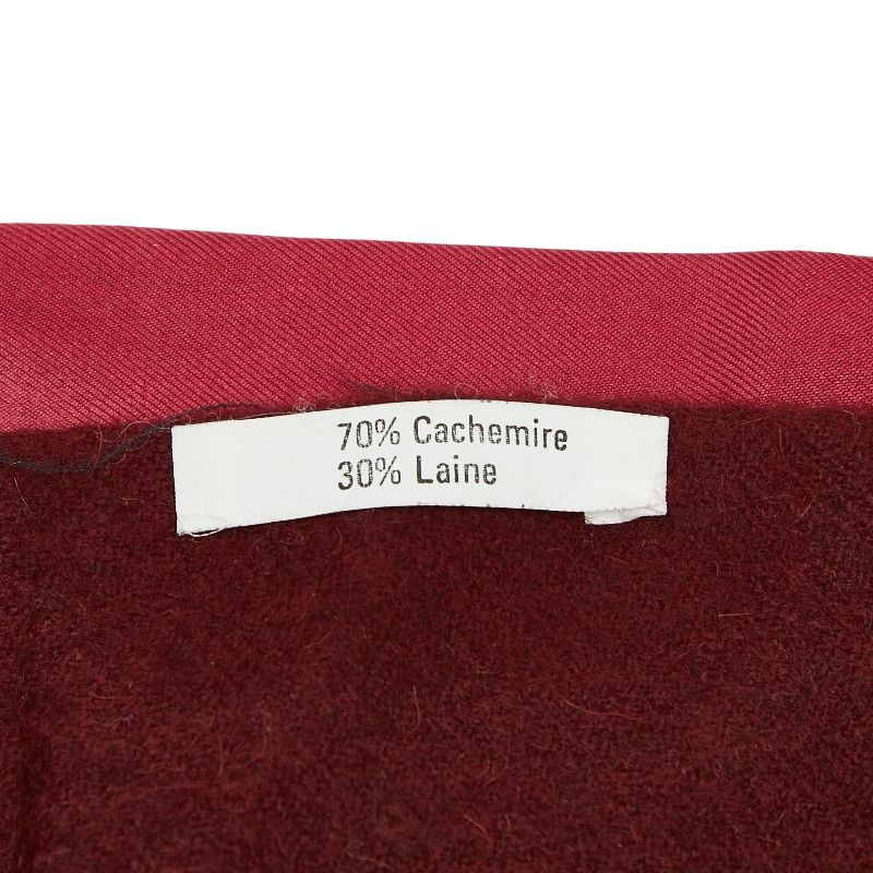 Hermes Double Face Bordeaux Wine Red Silk Cashmere — view 7